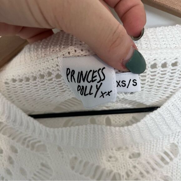 Princess Polly AILEEN CROCHET SWEATER WHITE XS/S - Picture 8 of 13